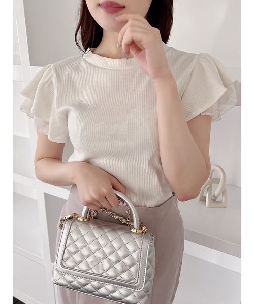 「MIIA」 半袖カットソー FREE オフホワイト レディース_画像5