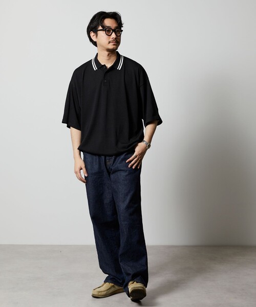 「FREAK'S STORE」 半袖ポロシャツ SMALL ネイビー メンズ_画像3