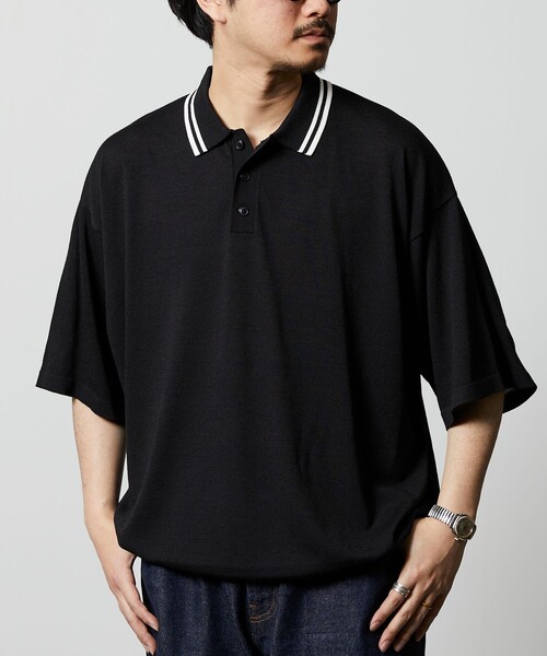 「FREAK'S STORE」 半袖ポロシャツ SMALL ネイビー メンズ_画像4