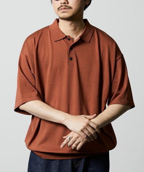 「FREAK'S STORE」 半袖ポロシャツ SMALL ネイビー メンズ_画像9