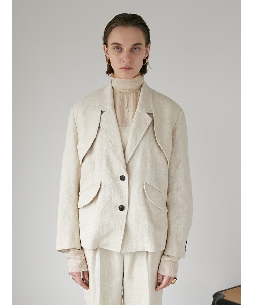 「LA PEAU DE GEM」 ボレロ 38 ベージュ レディース_画像6