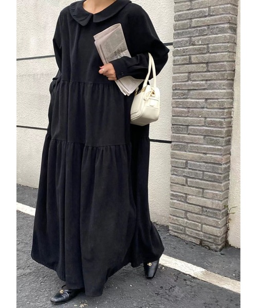 FAVORITO ワンピース 長袖デカ襟コーデュロイワンピース : ZOZOTOWN