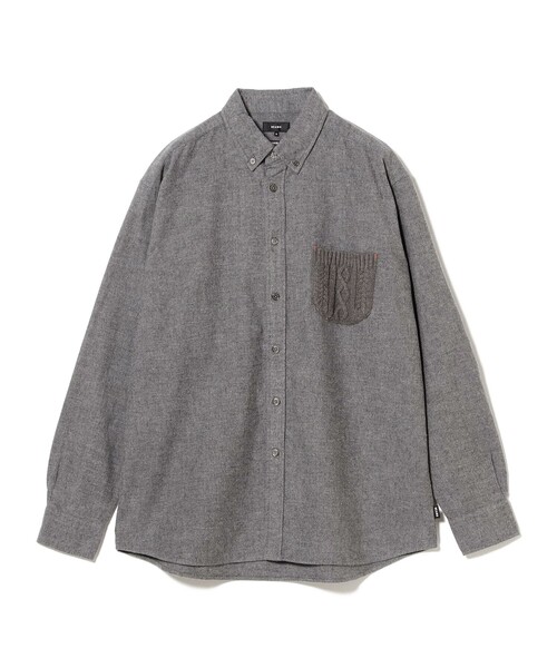BEAMS（ビームス） シャツ ケーブルニットポケット シャツ メンズ
