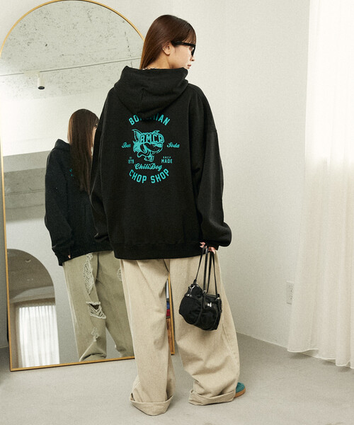 パーカー PUBLUX/パブリュクス BMCP ウルフ 裏起毛 フーディー　限定展開 レディース | PUBLUX | 07