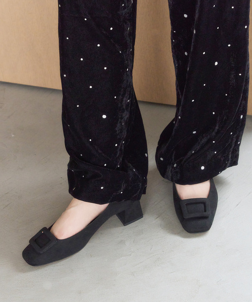 LE TALON（ル タロン） パンプス 4.5cmスクエアバックルパンプス