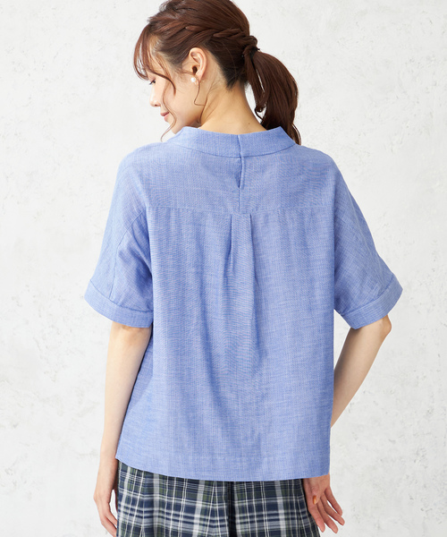 「DECOY SINCE 1981」 半袖ブラウス 13号 ベージュ レディース_画像3
