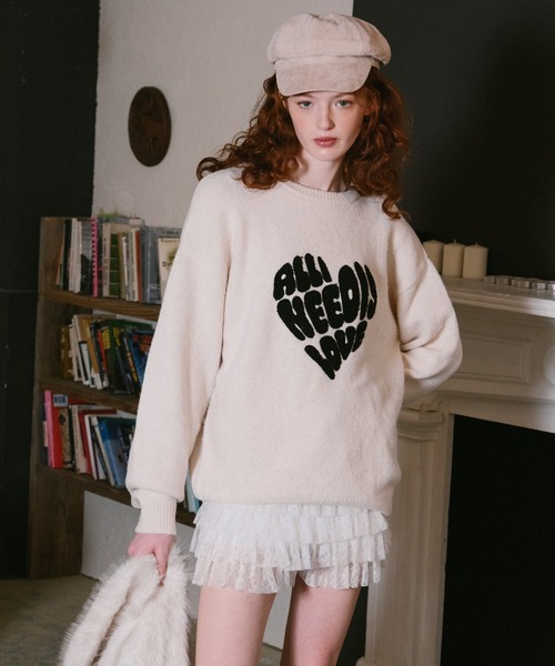 3.3 FIELD TRIP ニット セーター 3.3 Field Trip／ハートロゴモチーフ