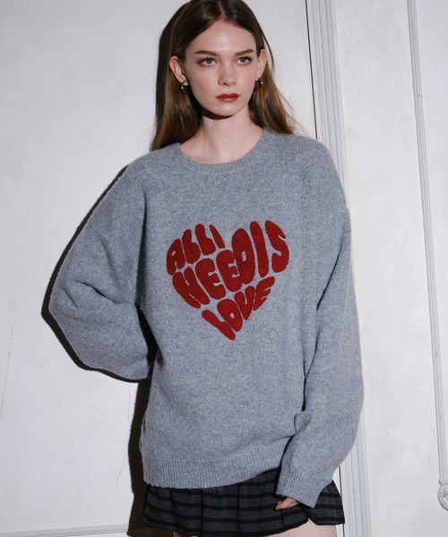 3.3 FIELD TRIP ニット セーター 3.3 Field Trip／ハートロゴモチーフ