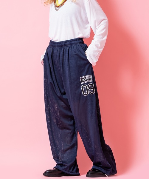 パンツ a.p.o.v. ナンバリングワッペンメッシュゲームジャージワイド