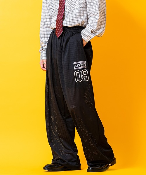 パンツ a.p.o.v. ナンバリングワッペンメッシュゲームジャージワイド