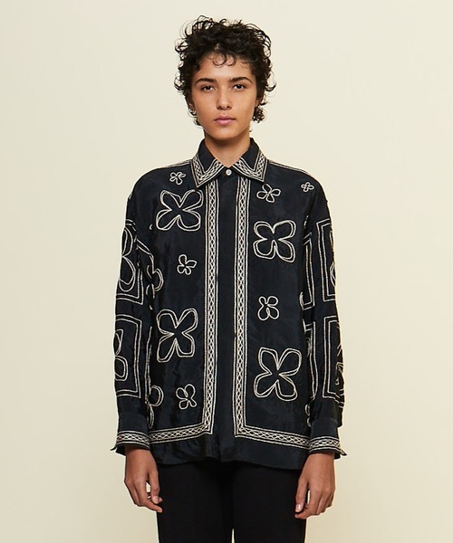 CURRENTAGE ブラウス シャツ 「CURRENTAGE/カレンテージ」Embroidery