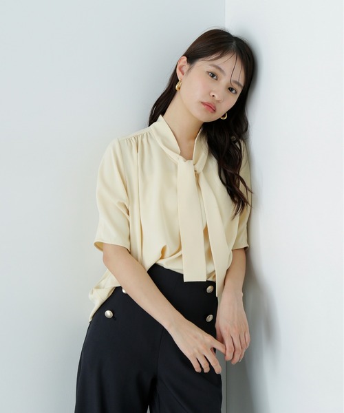 「N.(N. Natural Beauty Basic)」 半袖ブラウス MEDIUM オフホワイト レディース_画像7