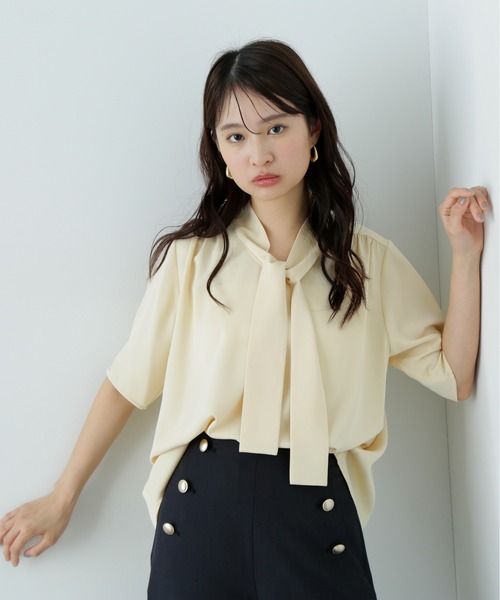 「N.(N. Natural Beauty Basic)」 半袖ブラウス MEDIUM オフホワイト レディース_画像8