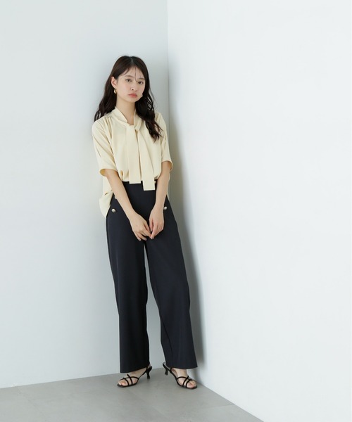 「N.(N. Natural Beauty Basic)」 半袖ブラウス MEDIUM オフホワイト レディース_画像9