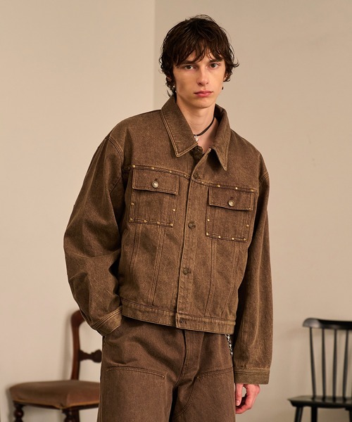 Forte デニムジャケット gジャン Studded Washed Denim Jacket
