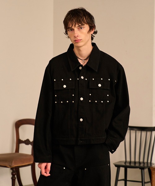 Forte デニムジャケット gジャン Studded Washed Denim Jacket