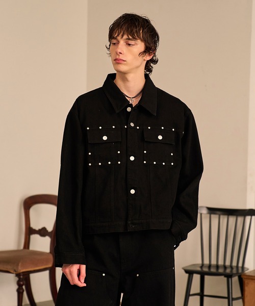 Forte デニムジャケット gジャン Studded Washed Denim Jacket