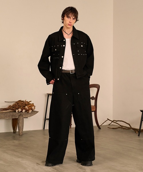Forte デニムジャケット gジャン Studded Washed Denim Jacket