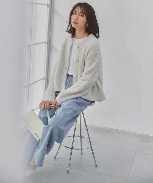 UNFILO（アンフィーロ） カーディガン 「STORY×UNFILO」シャギーニット