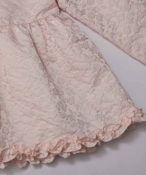 Fit more（フィットモア） フラワージャガード裾フリルトップス