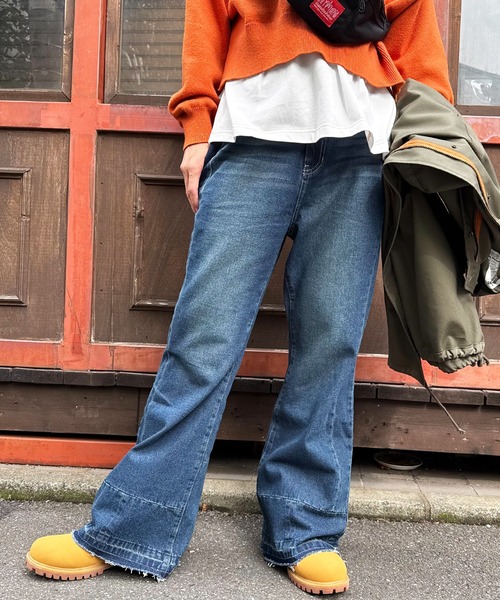 DOUBLE NAME（ダブルネーム） パンツ MIX DENIM フレアパンツ