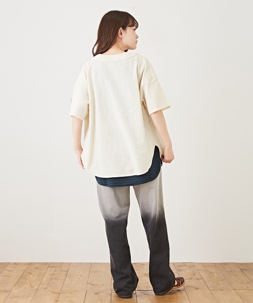 「CUBE SUGAR」 半袖ブラウス M ベージュ レディース_画像5