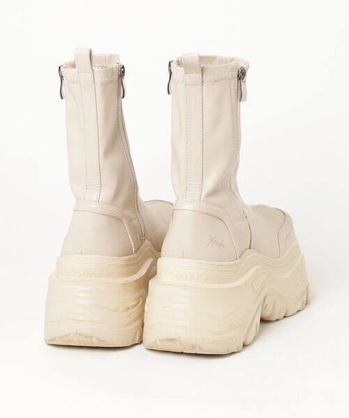 「YOSUKE」 ショートブーツ S ベージュ レディース_画像2