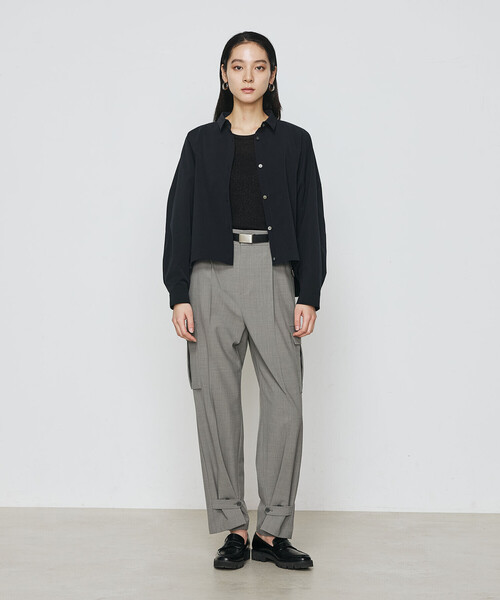 「Gabardine K.T」 長袖シャツ 9号 ライトグレー レディース_画像2