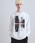 tシャツ アーバングラフィックブラシ刺繍長袖T...の詳細画像2