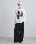 tシャツ アーバングラフィックブラシ刺繍長袖T...の詳細画像3