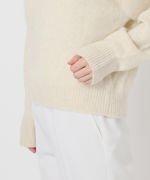 ノーブル　YAKクルーネックプルオーバー　ホワイトA 新品未使用タグ付き NOBLE（ノーブル） ニット セーター 「追加」YAKクルーネックプル