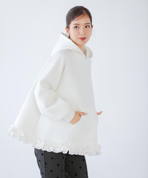 「Fit more」 プルオーバーパーカー FREE ホワイト レディース_画像2