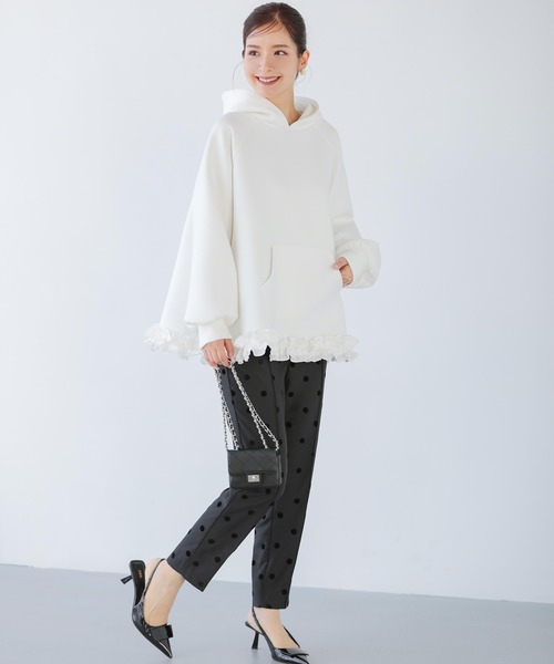 「Fit more」 プルオーバーパーカー FREE ホワイト レディース_画像3