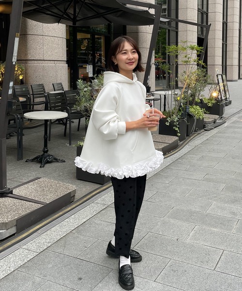 「Fit more」 プルオーバーパーカー FREE ホワイト レディース_画像6