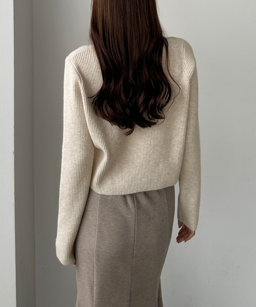 「Louere」 ニットカーディガン MEDIUM アイボリー レディース_画像5