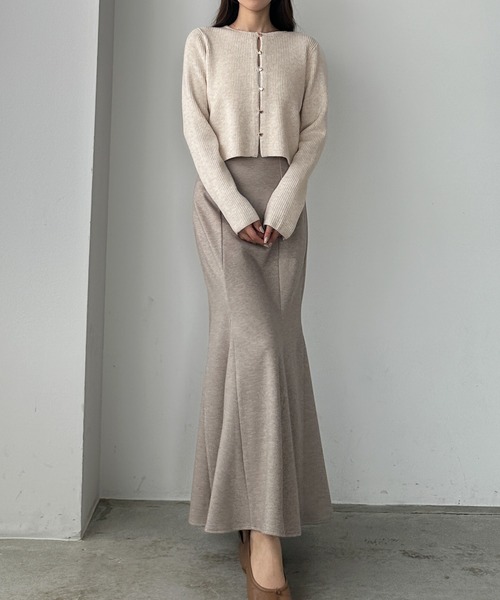 「Louere」 ニットカーディガン MEDIUM アイボリー レディース_画像6