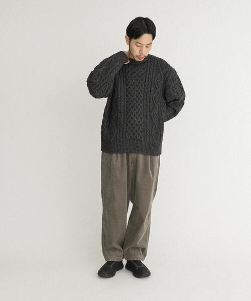 EKAL（エカル） セーター ニット アランニットプルオーバー メンズ