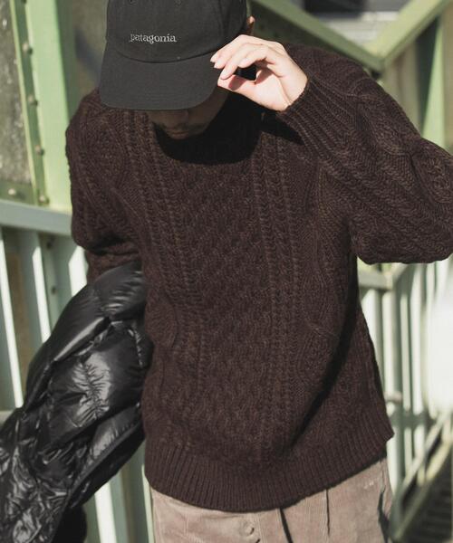 EKAL（エカル） セーター ニット アランニットプルオーバー メンズ