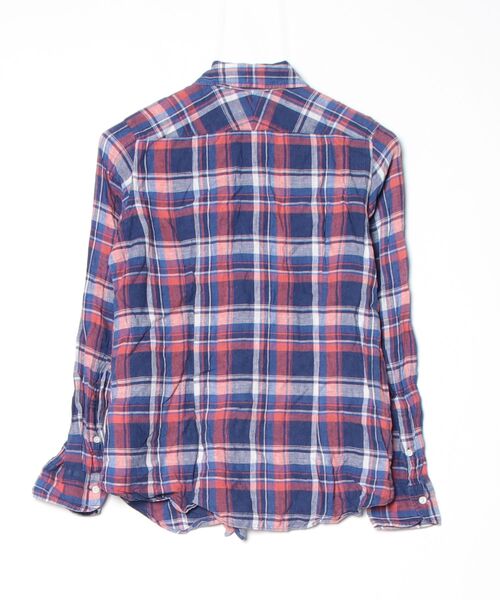 「luxluft」 チェック柄長袖シャツ 36 ブルー レディース_画像2