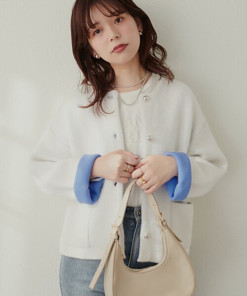 「natural couture」 ニットカーディガン FREE モカ レディース_画像2