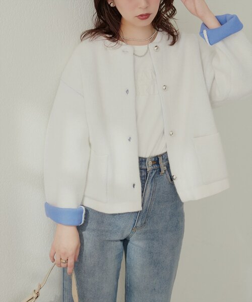 「natural couture」 ニットカーディガン FREE モカ レディース_画像4