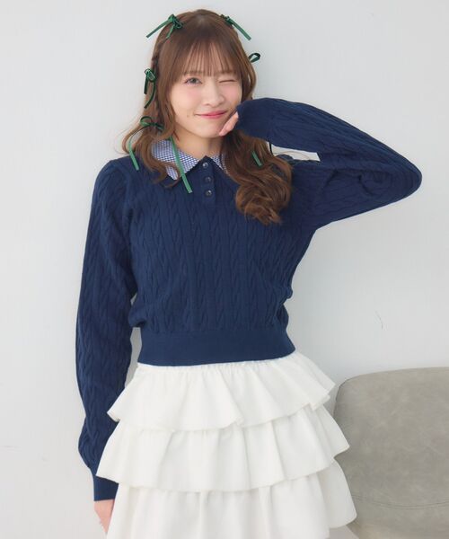 エムエムシックス ブロックカラーショート丈ニット S MM6 Maison Margiela(エムエム6 メゾン マルジェラ) Kids & Junior