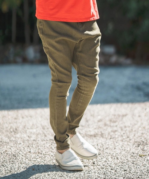 CAMBIO（カンビオ） サルエルデニムパンツ S オリーブ メンズ