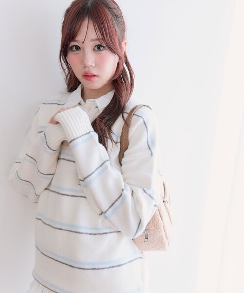 「OLIVE des OLIVE」 長袖ニット FREE オフホワイト レディース_画像3