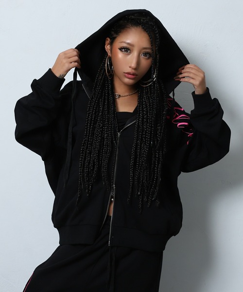 黒丸かあさん　レディース　BLK M BLACK QUEEN（ブラッククイーン） セットアップ 「BLACKQUEEN」刺繍