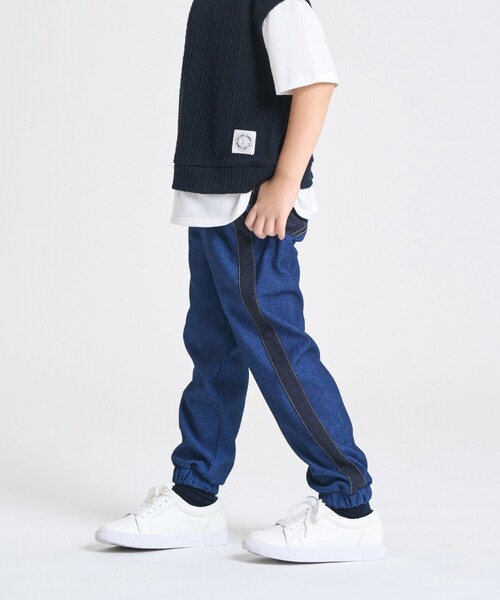 新品　COMME CA ISM ダークブルー（デニム様） ブレザー &パンツ COMME CA ISM（コムサイズム） パンツ デニムライクストレッチ