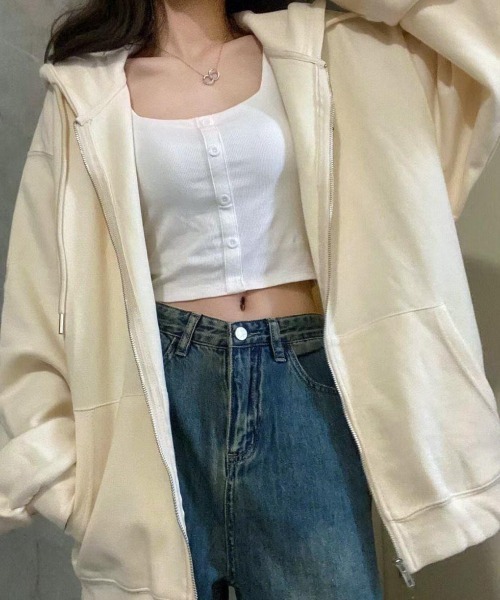 「cammie」 ジップアップパーカー M グレー レディース_画像7