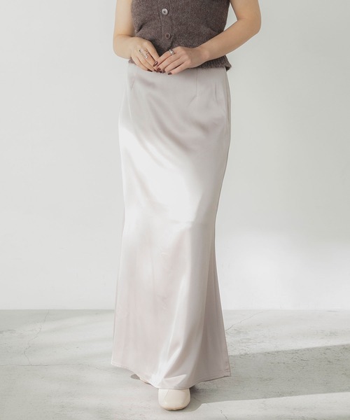 「Elishe」 ロングスカート 0 グレイッシュベージュ レディース_画像2