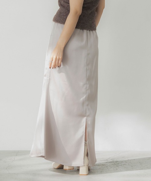 「Elishe」 ロングスカート 0 グレイッシュベージュ レディース_画像4