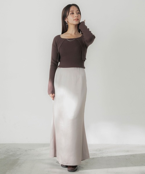 「Elishe」 ロングスカート 0 グレイッシュベージュ レディース_画像7